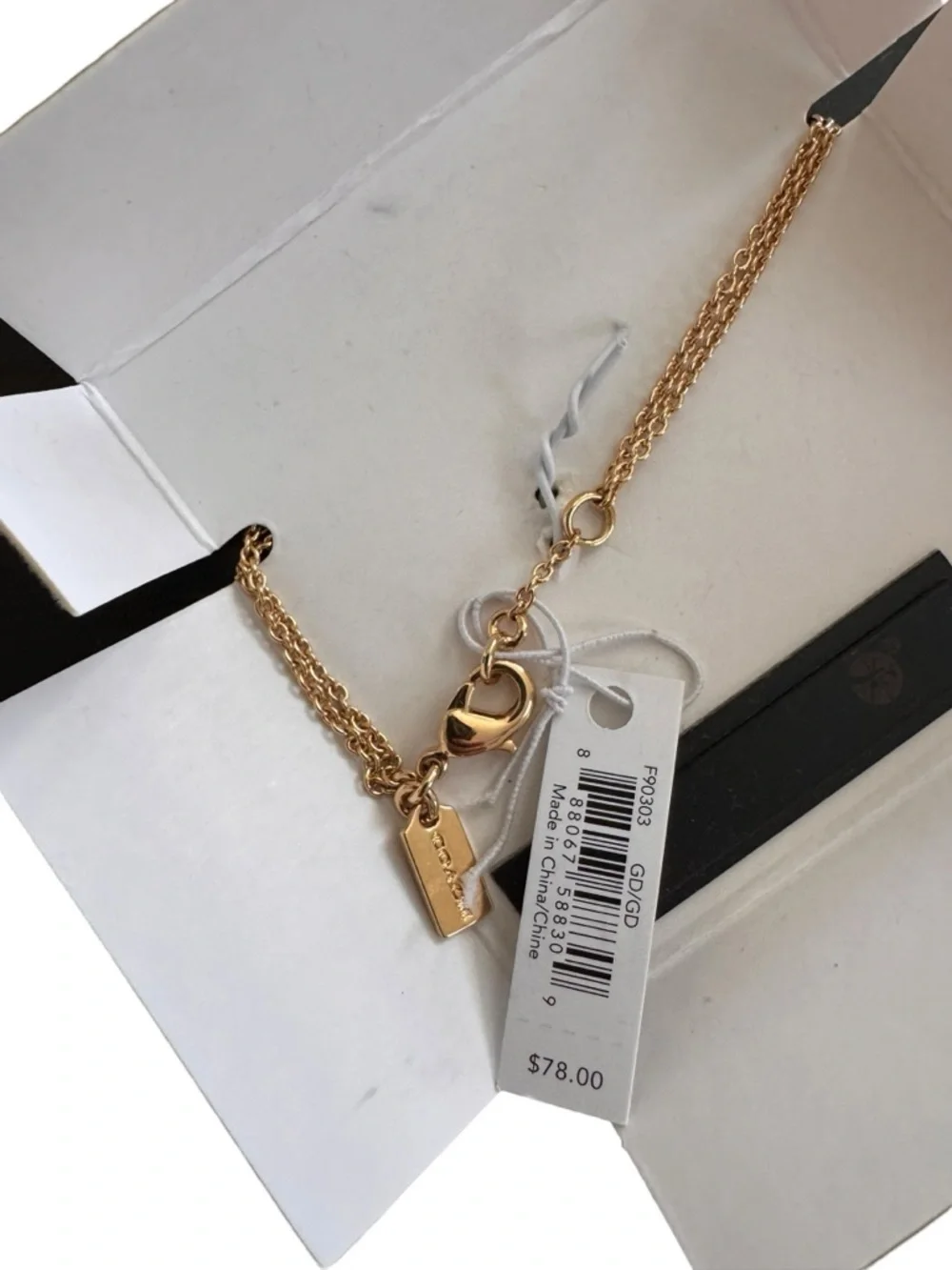 Coach Gold-Tone Circle Pendant Bracelet - NIB - Picture 3 of 4